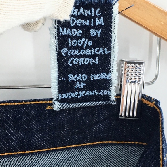 Nudie Jeans Mens Blue Slim Jim Dry Organic Ecru Embo Denim Made in Italy 30 x 33 - Picture 11 of 15